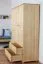 Kleiderschrank | 3 Drehtüren | 2 Schubladen | 5 Fächer | mit Kleiderstange | 135 cm breit | Massivholz | Farbe: Natur Abbildung
