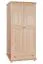 Wohnzimmer - Kleiderschrank Kiefer Massivholz natur - 195 x 92 x 59 cm (H x B x T) Abbildung