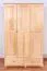 Garderobenschrank, Kiefer Vollholz massiv natur - Abmessungen: 195 x 123 x 59 cm (H x B x T) Abbildung