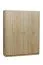 Schlafzimmer - Kleiderschrank, Farbe: Eiche Sonoma - 201 x 160 x 53 cm (H x B x T) Abbildung