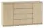 Kommode Kiunga 09, Farbe: Buche / Weiß - Abmessungen: 91 x 162 x 40 cm (H x B x T)