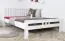 "Easy Premium Line" Doppelbett K8 in Überlänge 140 x 220 cm, Buche Vollholz massiv weiß lackiert