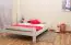 Einzelbett / Gästebett Kiefer Vollholz massiv weiß lackiert A11, inkl. Lattenrost - Abmessung 140 x 200 cm