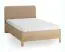 Einzelbett | Eiche massiv | Farbe: Eiche / Taupe |  weich gepolsterte Kopfstütze | 90 x 200 cm | dezent abgerundete Form | Gästebett | inkl. Lattenrost