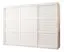 Breiter Kleiderschrank Täschhorn 23, 2,5 Meter breit, Weiß Matt, Maße: 200 x 250 x 62 cm, mit neun Holzeinlegeböden und zwei Kleiderstangen