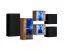6er Set Hängeschränke / Hängevitrinen mit LED-Beleuchtung Volleberg 110, Farbe: Schwarz / Eiche Wotan - Abmessungen: 80 x 150 x 25 cm (H x B x T), mit Push-to-open Funktion