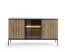 Kommode mit drei Türen Chelmsford 05, Farbe: Schwarz / Eiche - Abmessungen: 83 x 154 x 39 cm (H x B x T), mit Push-to-open Funktion