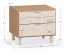 Nachtkommode | 2 Schubladen | Farbe: Beige | LED-Beleuchtung mit Berührungssensor | Maße: 45 x 40 x 39 cm | Soft-Close Funktion | für Schlafzimmer