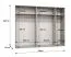 Kleiderschrank mit zwei Spiegeltüren | Farbe: Walnuss | Soft-Close-Funktion | drei Kleiderstangen | 2,5 Meter breit | Griffe: Silber | Drehtürenschrank