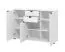 Helles Sideboard mit zwei Schubladen Pecini 04, Farbe: Weiß, drei Türen, acht Fächer, Griffe & Beine: Schwarz, ABS-Kanten, Maße: 95 x 135 x 40 cm