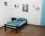 Einzelbett "Easy Premium Line" K1/1n, Buche Vollholz massiv Schokobraun - Maße: 90 x 200 cm