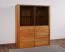 Vitrine Jussara 02, Farbe: Natur, Eiche teilmassiv - 150 x 124 x 42 cm (H x B x T)