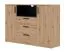 Kommode | Fafe 05 | 137 x 40 x 95 cm | Eiche Artisan / Schwarz | 2 Türen | Zweifarbig | 3 Schubladen | 7 Fächer | Soft Close System | reichlich Stauraum