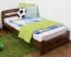 Kinderbett 90 x 200 cm | Massivholz: Kiefer | Nuss Lackiert | inkl. Rollrost Abbildung
