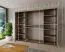 Großer 250 cm breiter Kleiderschrank mit 10 Fächern und 3 Türen | Farbe: Sonoma Eiche / Weiß Abbildung