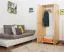 Kleiderschrank | 2 Drehtüren | 1 Fach | mit Kleiderstange | 90 cm breit | Massivholz | Farbe: Natur Abbildung