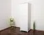 Kleiderschrank | 2 Drehtüren | 1 Schublade | 1 Fach | mit Kleiderstange | 65 cm breit | Massivholz | Farbe: Weiß Abbildung