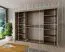 Schiebetürenschrank / Kleiderschrank Jan 06D mit Spiegel, Farbe: Eiche Sonoma / Schwarz - Abmessungen: 200 x 250 x 62 cm (H x B x T)
