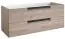 Waschtischunterschrank Meerut 36 mit Siphonausschnitt, Farbe: Eiche Grau – 50 x 119 x 45 cm (H x B x T)