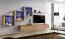 Wohnwand im modernen Design Balestrand 308, Farbe: Eiche Wotan - Abmessungen: 150 x 330 x 40 cm (H x B x T), mit acht Fächern