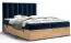 Doppelbett mit weichen Veloursstoff Pilio 15, Farbe: Blau / Eiche Golden Craft - Liegefläche: 180 x 200 cm (B x L)