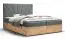 Elegantes Doppelbett mit weichen Veloursstoff Pilio 24, Farbe: Grau / Eiche Golden Craft - Liegefläche: 160 x 200 cm (B x L)
