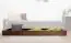 Schublade für Bett - Kiefer Vollholz massiv Nussfarben 003- Abmessung 18,50 x 198 x 54 cm (H x B x T)