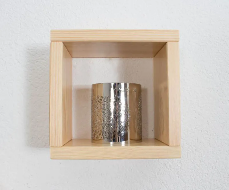 Hängeregal, Wandregal, Bücherregal - 20 cm breit, Kiefer Massivholz, Farbe: Natur Abbildung