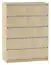 Kommode Kiunga 04, Farbe: Buche / Weiß - Abmessungen: 112 x 82 x 40 cm (H x B x T)