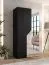 Kleiderschrank | 1 Spiegeltür | Farbe: Schwarz | 1 Fach | 1 Kleiderstange | Griffe: Kaschmir | Drehtürenschrank | Maße: 100 x 52 x 202 cm | Soft-Close-Funktion