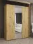 Kleiderschrank mit einer Spiegeltür Korab 68, Farbe: Eiche Artisan, zwei Kleiderstangen, 1,5 Meter breit, Soft-Close-Funktion, zwei Fächer, Griffe: Kaschmir