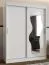 Schiebetürenschrank Lagginhorn 10, Farbe: Weiß, 1,5 Meter breit, Aluminiumschienen, eine Spiegeltür, Kleiderschrank, fünf Fächer, zwei Kleiderstangen