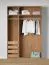 Offener Kleiderschrank | 4 Innenschubladen | Farbe: Eiche Puccini | 2 Fächer | 2 Kleiderstangen | Maße: 154 x 55 x 234 cm | Universelles Design | für Ankleidezimmer