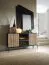 Kommode mit drei Türen Chelmsford 05, Farbe: Schwarz / Eiche - Abmessungen: 83 x 154 x 39 cm (H x B x T), mit Push-to-open Funktion