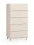 Kommode | schmal | 5 Schubladen | Farbe: Beige | Soft-Close Funktion | Maße: 62,5 x 47 x 121 cm | Beine: Beige | schlichtes Design | für Wohnzimmer