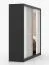 Kleiderschrank / Schiebetürenschrank 2,3 Meter breit | Gorski 62 | Grau-Weiß / Schwarz | mit Spiegel | 2 Türen | Griffe: Metall | 218 x 233 x 61 cm
