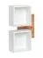 Elegantes Wandset Pollestad 03, Farbe: Eiche Wotan / Weiß - Abmessungen: 170 x 100 x 30 cm (H x B x T), mit zwei Wandregalen
