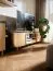 TV-Unterschrank | 1 Drehtür | 2 Schubladen | Farbe: Eiche | 4 Fächer | 183 x 46 x 56 cm | TV-Möbel | Soft-Close Funktion | ergonomische Eichenholzgriffe