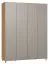 Drehtürenschrank / Kleiderschrank Nanez 15, Farbe: Eiche / Grau - Abmessungen: 239 x 185 x 57 cm (H x B x T)