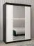 150 cm breiter Kleiderschrank mit 5 Fächern und 2 Türen | Farbe: Weiß / Schwarz Abbildung