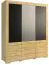 Kleiderschrank Eiche / Schwarz 224x182x61 cm Abbildung