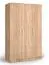 Schlafzimmer - Kleiderschrank, Farbe: Eiche Braun - 200 x 123 x 53 cm (H x B x T) Abbildung