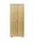 Kleiderschrank | 2 Drehtüren | 4 Fächer | mit Kleiderstange | 90 cm breit | Massivholz | Farbe: Natur Abbildung