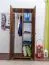 Schmaler Kleiderschrank | 2 Drehtüren | 4 Fächer | mit Kleiderstange | 80 cm breit | Massivholz | Farbe: Eiche Abbildung