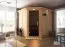 Sauna "Nooa" SET mit Kranz und graphitfarbener Tür - Farbe: Natur, Ofen BIO 9 kW - 210 x 210 x 202 cm (B x T x H)