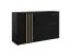 Sideboard / Kommode mit drei Türen Elefsina 02, Farbe: Schwarz / Eiche Artisan, eine Schublade, drei Fächer, Maße: 73 x 120 x 35 cm, gut Verarbeitet