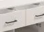 Kommode / Sideboard mit drei Schubladen Sabas 12, Farbe: Kaschmir, drei Türen, sechs Fächer, Maße: 90 x 138 x 40 cm, Griffe & Beine: Schwarz