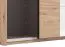 Schiebetürenschrank | Farbe: Eiche Artisan | 1 Spiegeltür | 2 Kleiderstangen | 2 Fächer | Kleiderschrank | ABS-Kanten | Maße: 145,5 x 60 x 217,5 cm