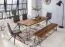 Handgefertigte Sitzbank aus Sheesham Massivholz, Farbe: Sheesham / Schwarz - Abmessungen: 45 x 120 x 40 cm (H x B x T), mit metallenen Haarnadelbeinen