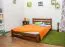 Kinderbett / Jugendbett Kiefer Vollholz massiv Nussfarben A24, inkl. Lattenrost - Abmessung 140 x 200 cm 